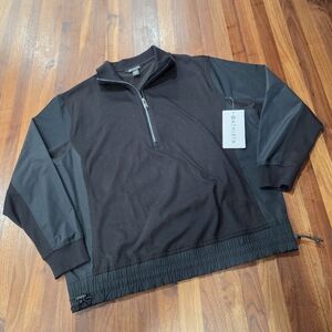 Athleta Triumph Hybrid Half Zip Sweatshirt Adjustable Hem NWT Size Small